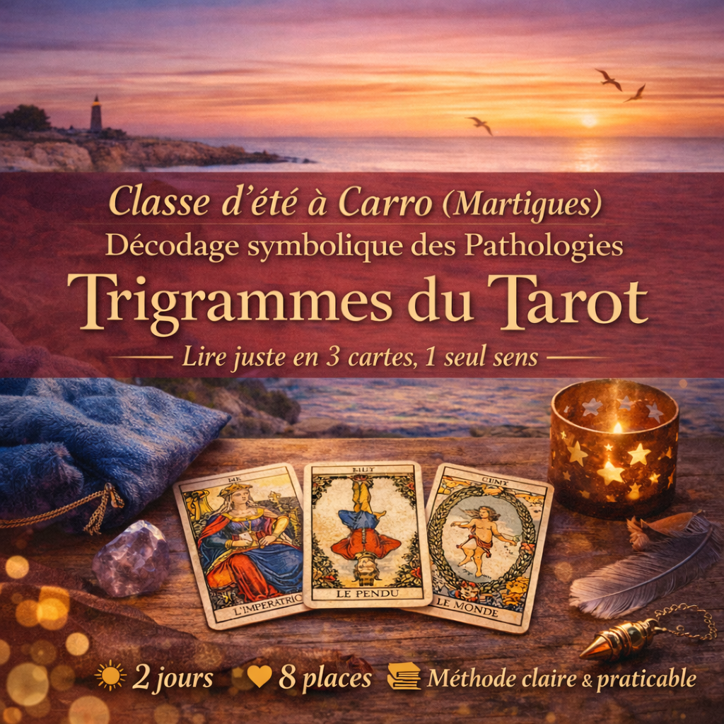 Trigrammes du Tarot à Carro (Martigues) 18–19 juillet – classe d’été – Décodage symbolique des Pathologies